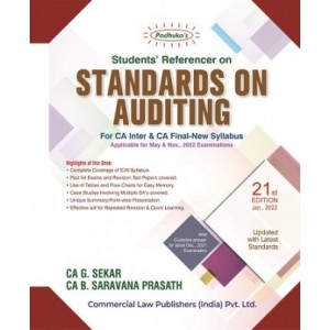 Padhuka's Student's Referencer on Standards on Auditing for CA Inter & CA Final May 2022 Exams by CA. G. Sekar [Old & New Syllabus] | Commercial Law Publisher